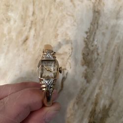 1950's American Girl style 10kt Gold Filled BULOVA Diamond  Bangle Watch