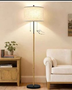 Floor Lamp, 62" Standing Lamp for Living Room with Fabric Lampshade. K 244