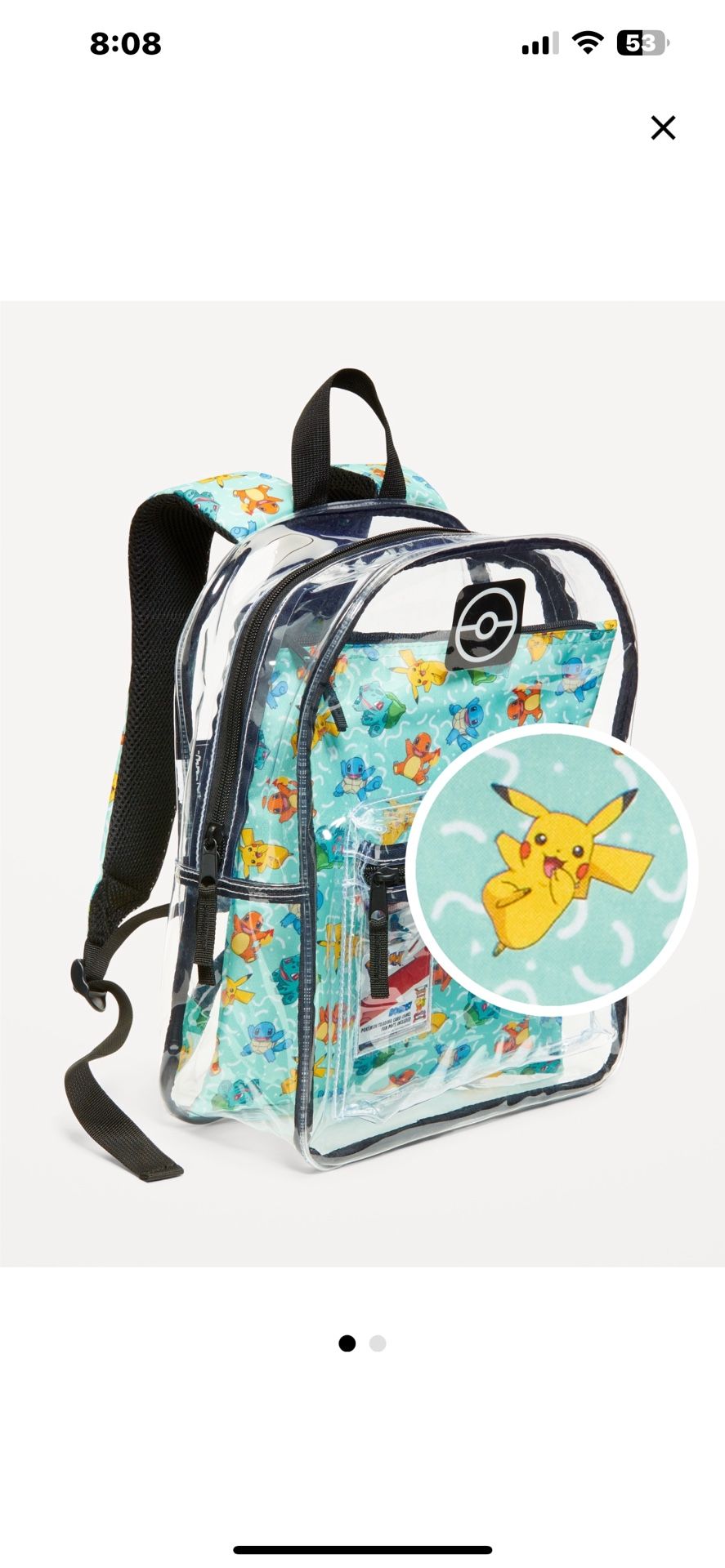 Pokemon backpack