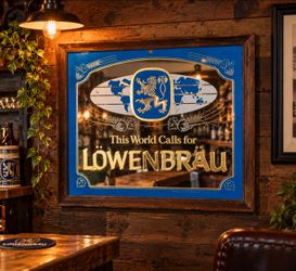 Löwenbräu Beer Advertising Mirror – Vintage Bar & Man Cave Decor