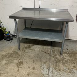 48 X 30 Stainless Steel Work Prep Table With Backsplash