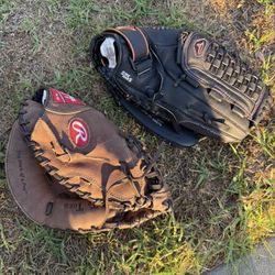 Baseball And Softball Fast pitch Gloves.  Mizuno Rawlings 