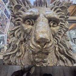 Lion's Head Sculpture Wall Mount Decoration