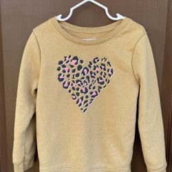 Leopard Print Heart Sweatshirt  5T.