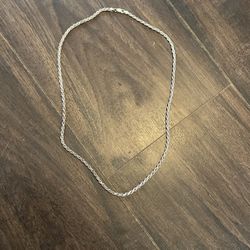 Solid Rope Chain Necklace Sterling Silver 22" 4mm Marked 925 Italy