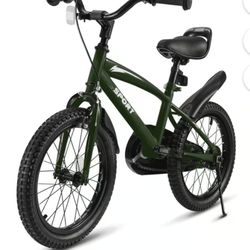 Naipo 16" Green Kid Bike Kickstand w/Training Wheels Children Bikes Boys Girls