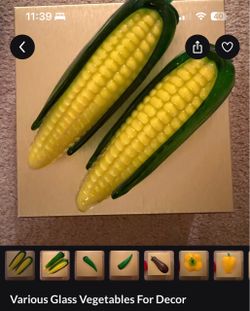 Glass Corn on the Cob Decorative Figurines $5 each