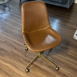 World Market Mid Leather Chair and Desk