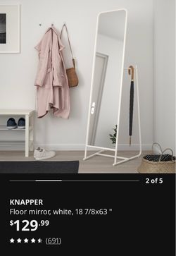 IKEA KNAPPER white Full-Length Floor Mirror White