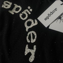 Black OG Rhinestone Sp5der Hoodie 