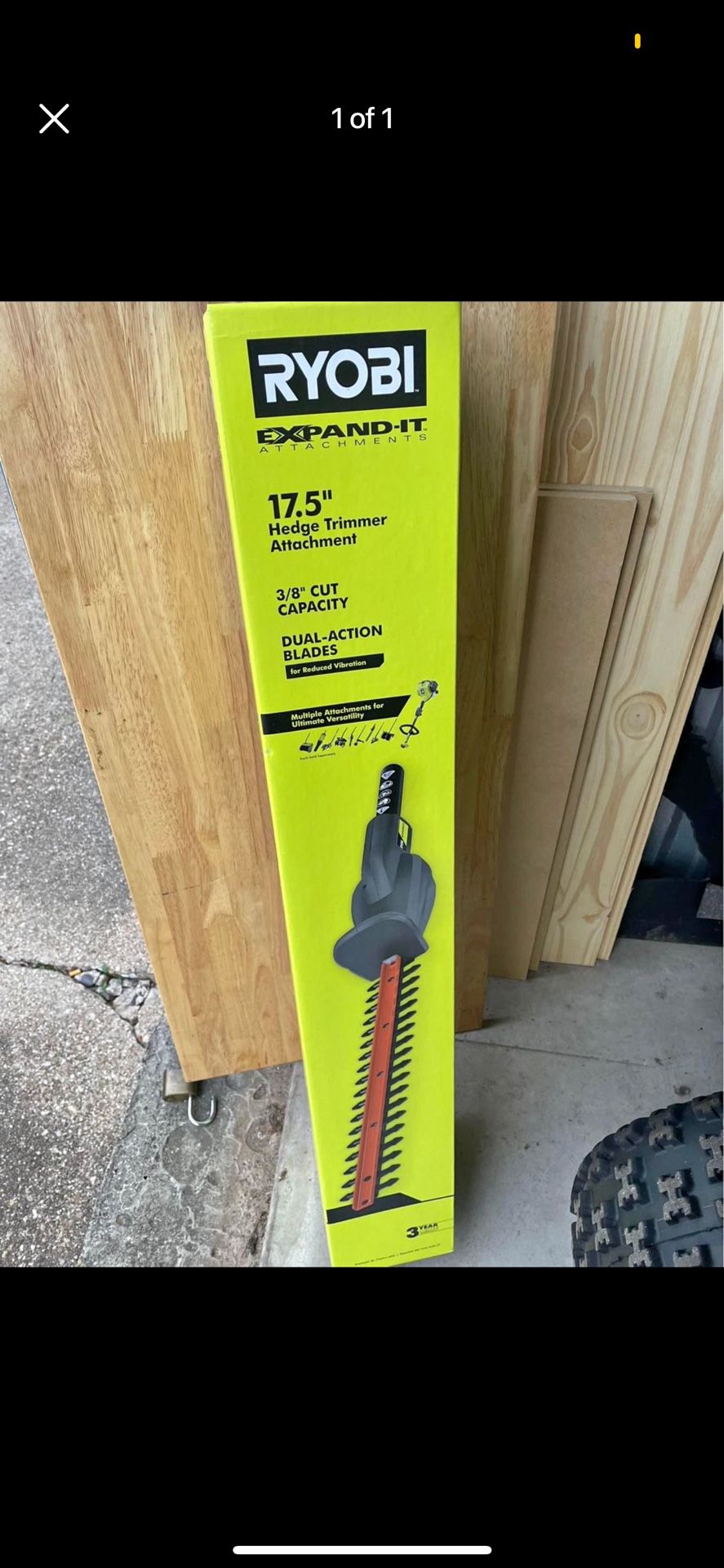 Ryobi hedge trimmer attachment for weed eater end. New in box