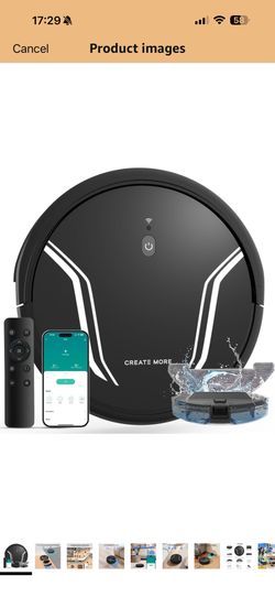 Robot Vacuum and Mop, 5000Pa Mopping Robot Vacuum Cleaner with 3-in-1 Robotic Vacuum Cleaner, Multiple Cleaning Modes, Self-Charging, WiFi/Alexa/App, 