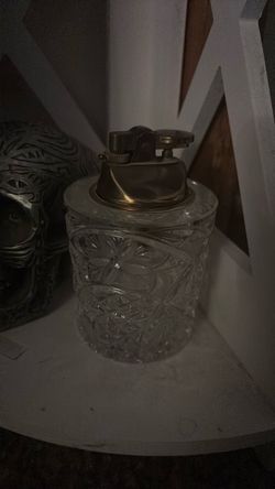 Vintage Cut Crystal Table Lighter