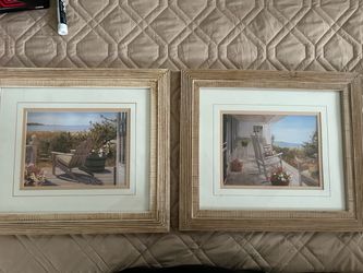 🖼️ Set of 2 "Robert DeSantis" Wooden Framed Pictures Price: $35 USD (for the pair)