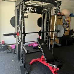 COMPLETE HOME GYM 💪🏼 (Smith Machine, Cables, Barbell, Weights, Pull-up bar, Dip bar, Bench)