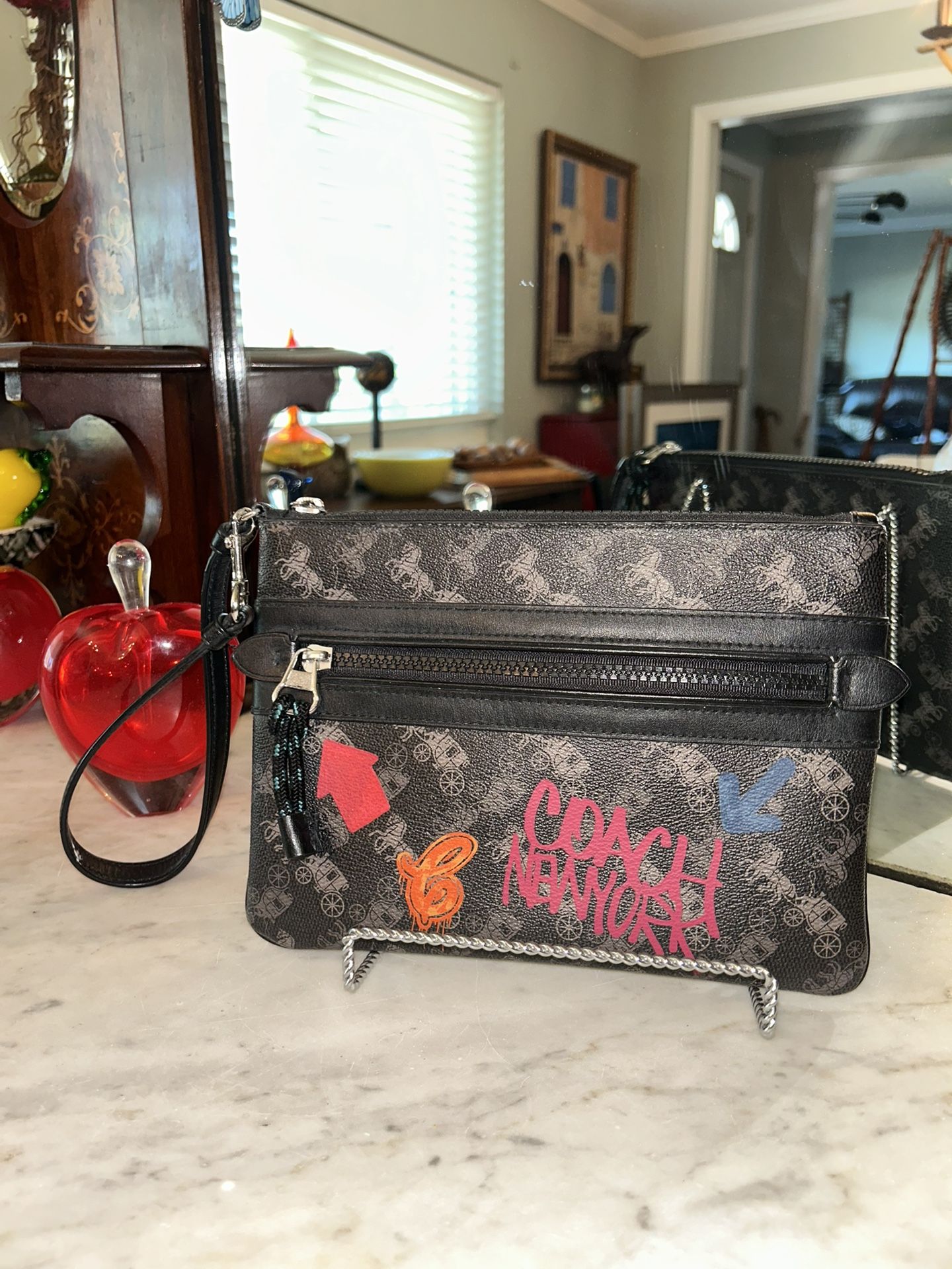 Brand New COACH Graffiti Large Clutch Pouch Wristlet