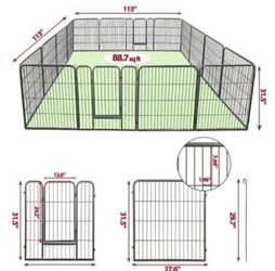 Rollick Indoor & Outdoor Dog Playpen, White, 24-in, 8-panel
