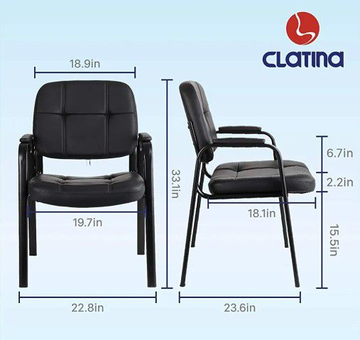 Guest Chair with Bonded Leather Padded Arm Rest