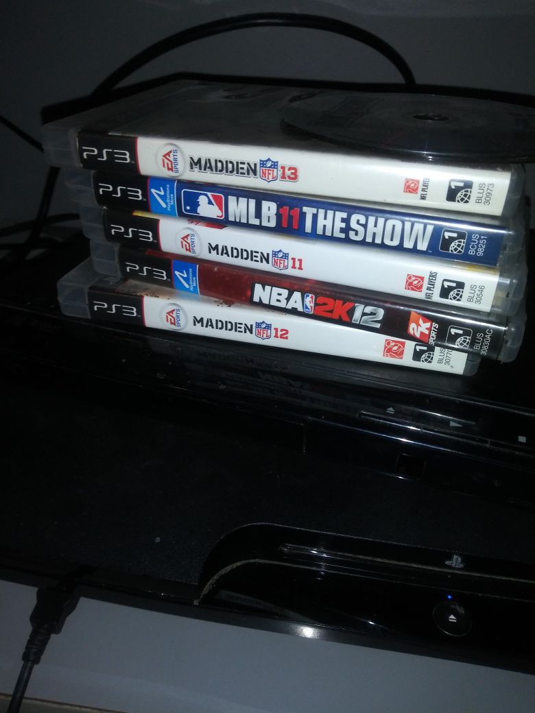 Ps3 and 3controllers all cords 6 games include
