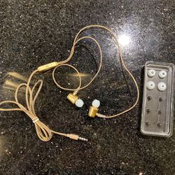 Warner Golden Metal HiFi 3.5mm Wired Earphones Earbuds with Mic & Volume Control  