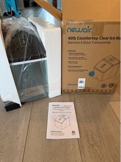 NewAir ClearIce40 Countertop Ice Maker | Stainless Steel | 40 lb/Day Clear Ice Machine