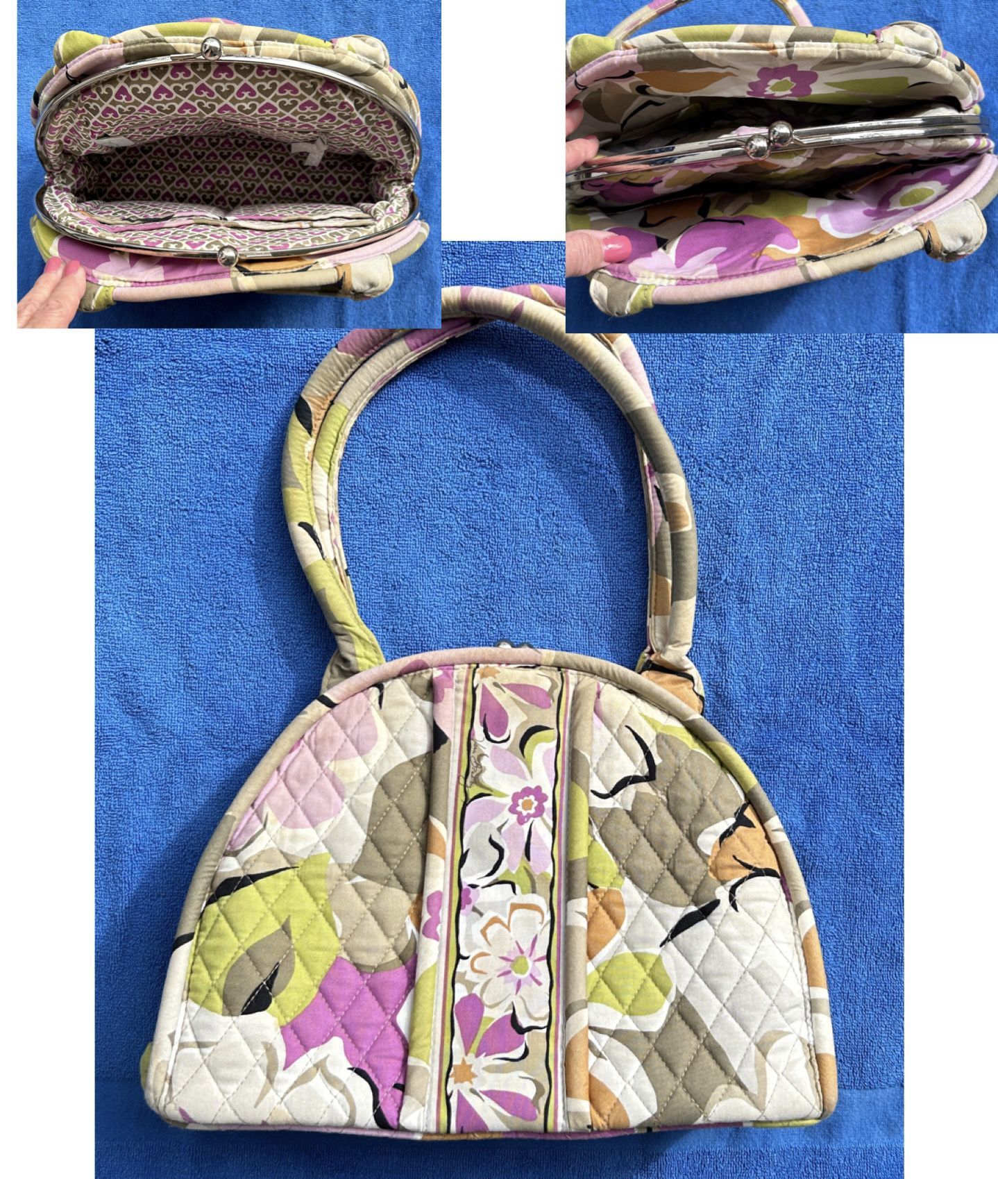 Vera Bradley Clasp Close Large Double Handles