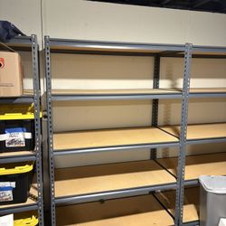 Three Heavy Duty Metal Shelving Units