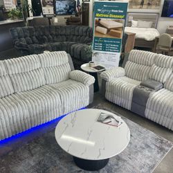 New Recliner Couch And Loveseat with LED Lights! 