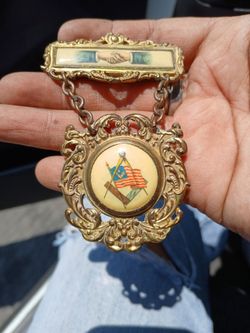 Antique Celluloid Whitehead & Hoag Masonic Or Labor Party Of America Member Pin