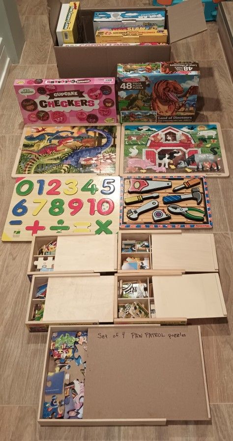 Large Bundle Of Educational Puzzles+ Board Games
