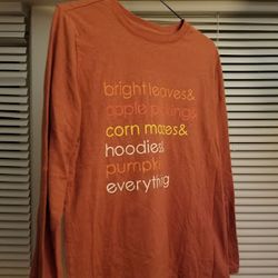 Cat & Jack Fall Autumn Graphic Long Sleeve T-Shirt Rust Orange - Size XL (16)