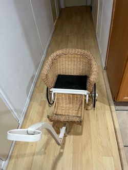 Antique Wicker and Metal Dolls Carriage