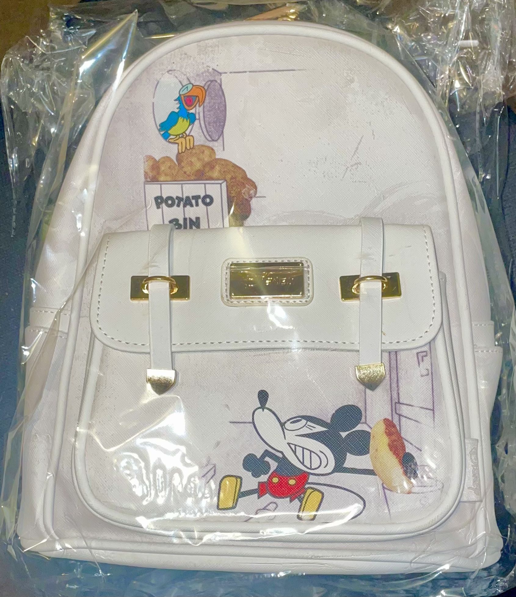 Disney - Mickey Mouse - Steamboat Willy "Potato Bin" - 11" **Vegan Leather** Mini-Backpack by WONDAPOP