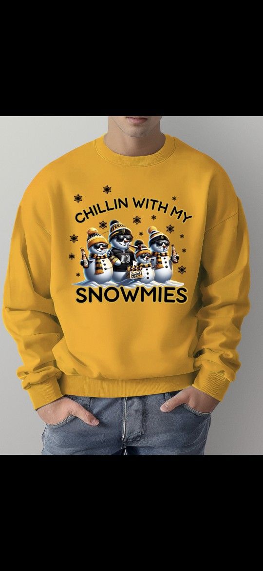 Pittsburgh Steelers Football Chillin With My Snowmies Sweatshirt Unisex Sweatshirt