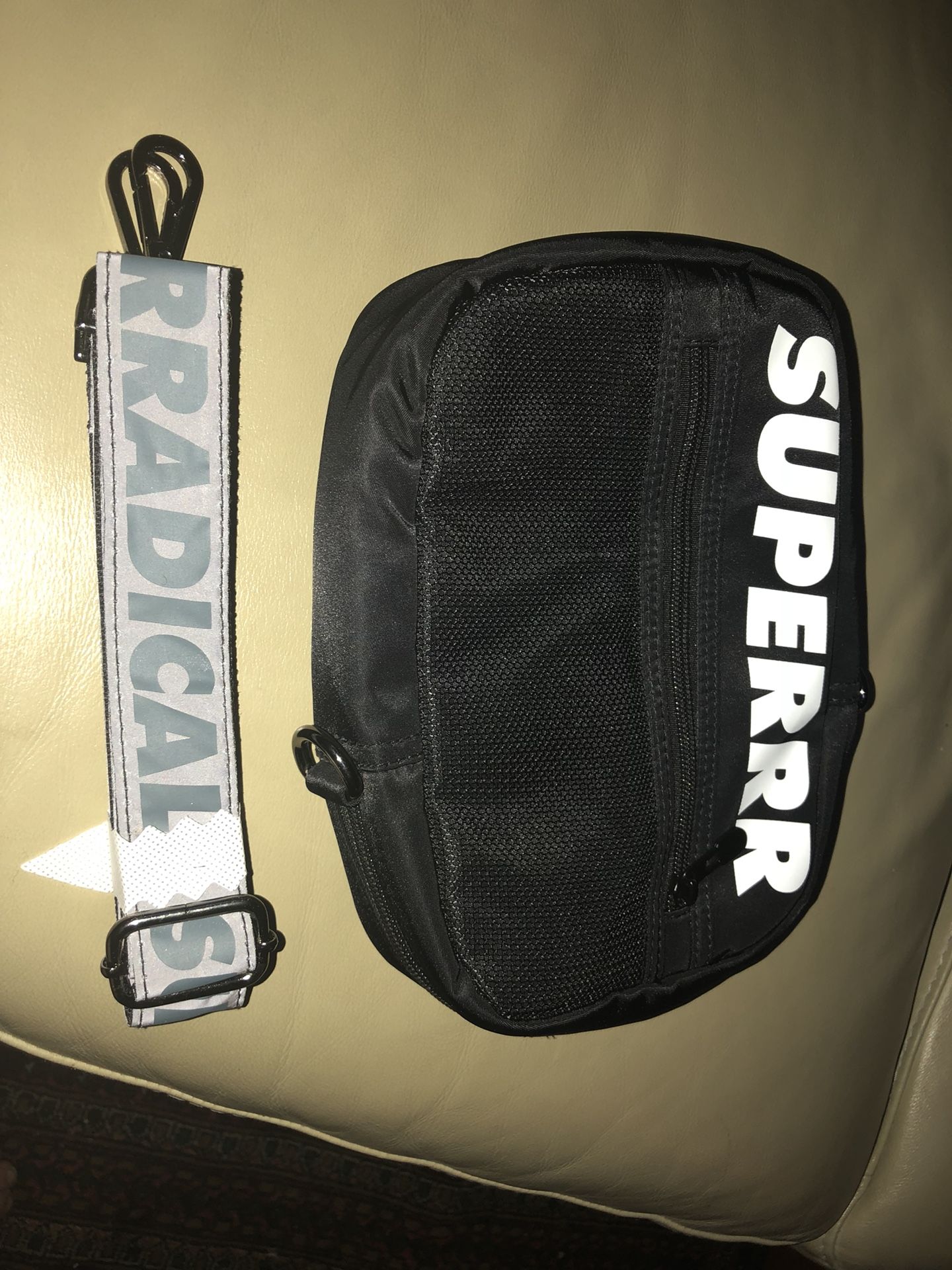 Black Superrradical Shoulder Bag With 3m Reflective Strap (Deadstock)