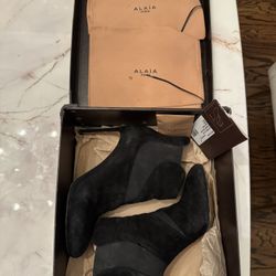Alaia Chamois Suede Bootie, Size 8