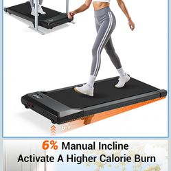 Walking Pad,6% Manual Incline Walking Pad Treadmill,Under Desk Treadmill for Home Office, with App & Remote,2.5HP Quiet,LED Display,300 lbs Capacity