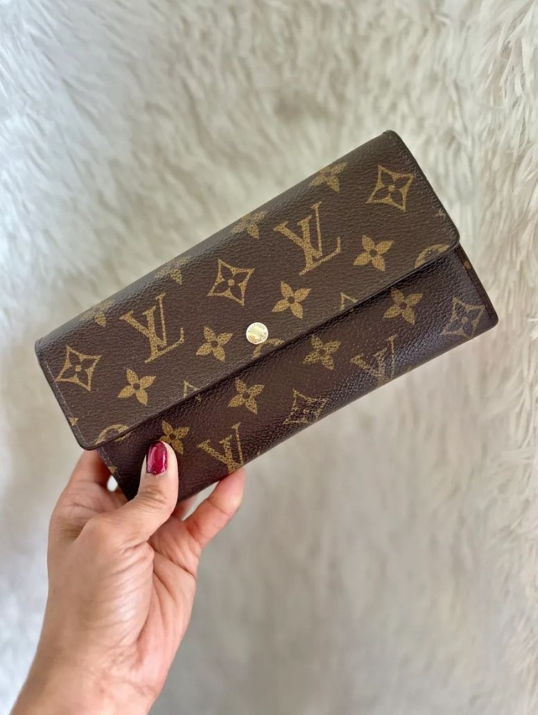 LOUIS VUITTON Monogram Sarah Long Wallet Brown