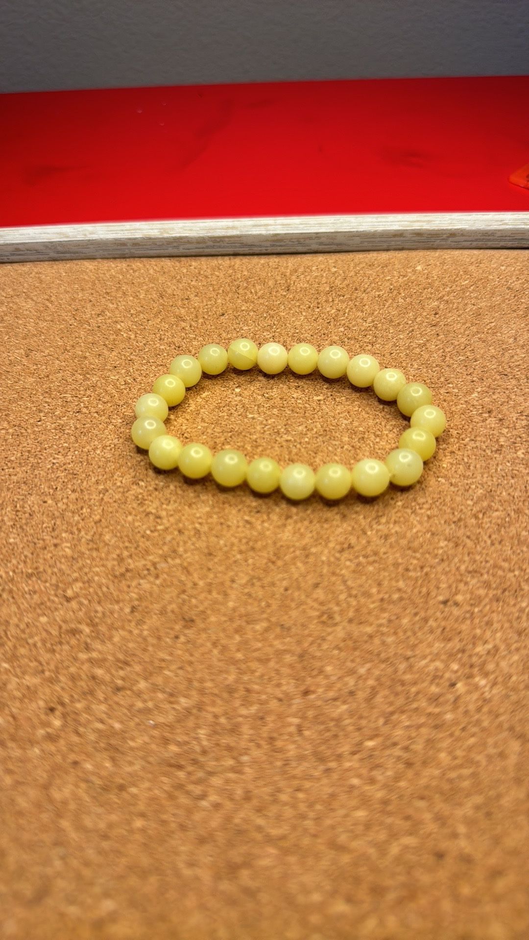 NWOT natural stone opaque lemon yellow boho beaded bracelet hippie spiritual beads