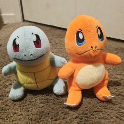 Charmander and squirtle plush