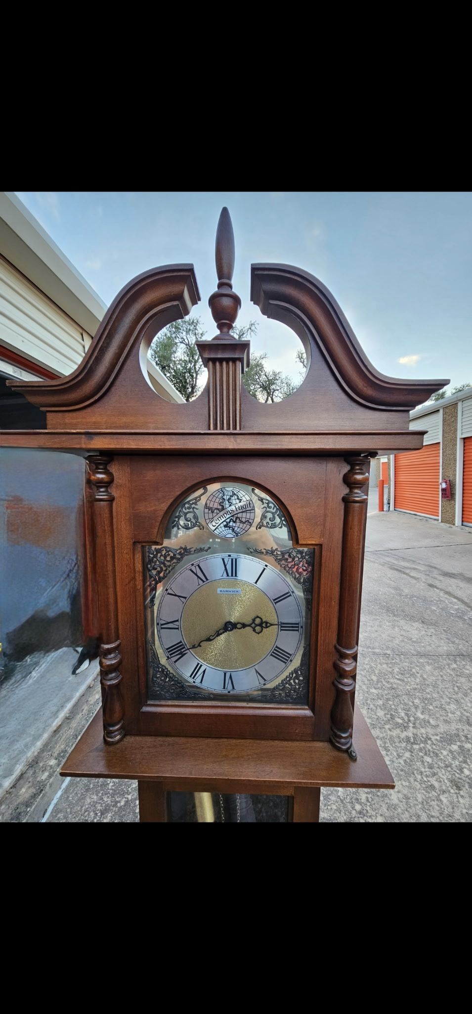 Brown Grandfather Clock - Needs Repair  