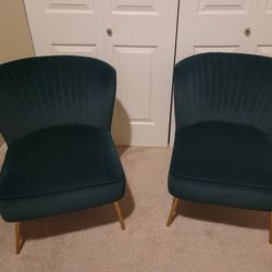 Velvet Accent Chairs — Excellent Condition (Set of 2)