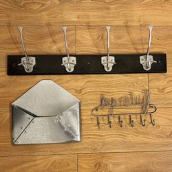 Wall Organization Decor: Coat Rack, Key Hook, Envelope Holder
