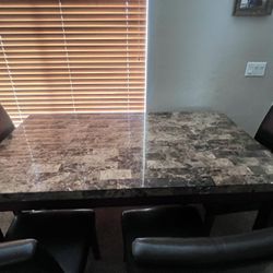 Marble Dining Room Table With 5 Chairs 
