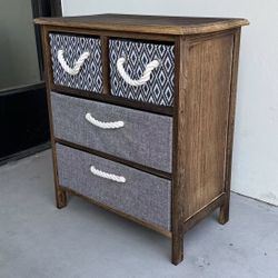 New In Box 20x12x23 Inch Tall 4 Drawers Mini Night Side Table Stand Rustic Brown Home Decor Cabinet 