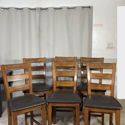 Handsome 24” High Dining Chairs (6)