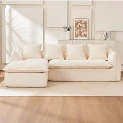 Cloud Sectional Couch, Comfy Modular Sectional Sofa with Double Cushions