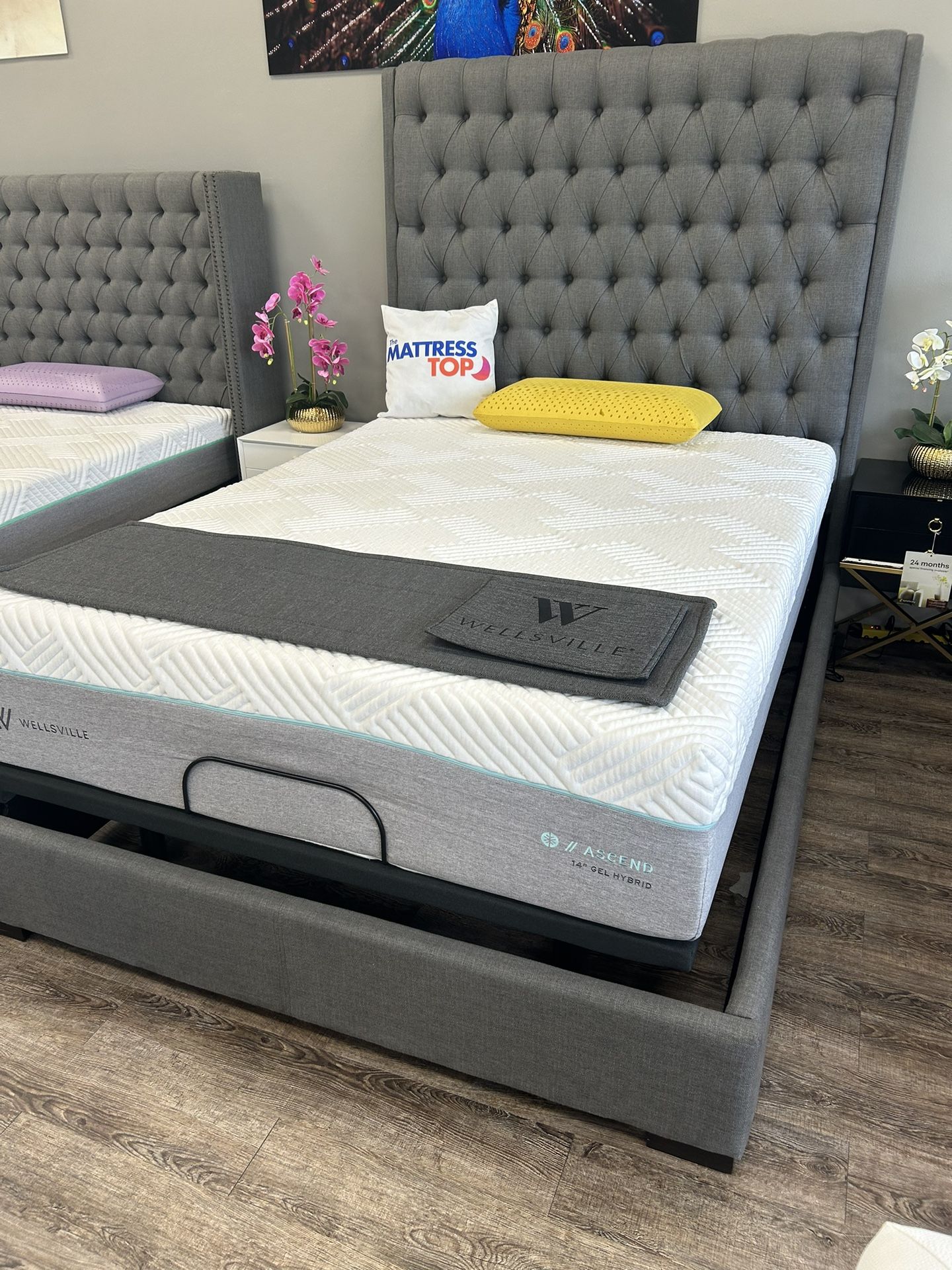 Cama Queen Bed Frame Grey ( Only 39 Down)