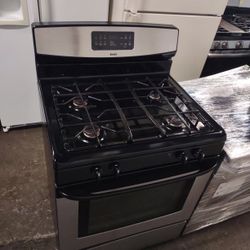 Black And Stainless Steel Gas Stove Kenmore Working Great Condition