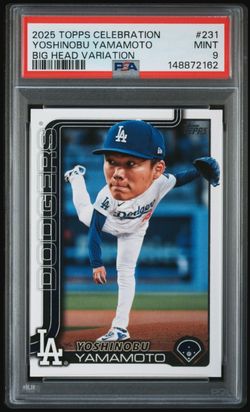 2025 TOPPS CELEBRATION YOSHINOBU YAMAMOTO BIG HEAD VARIATION
